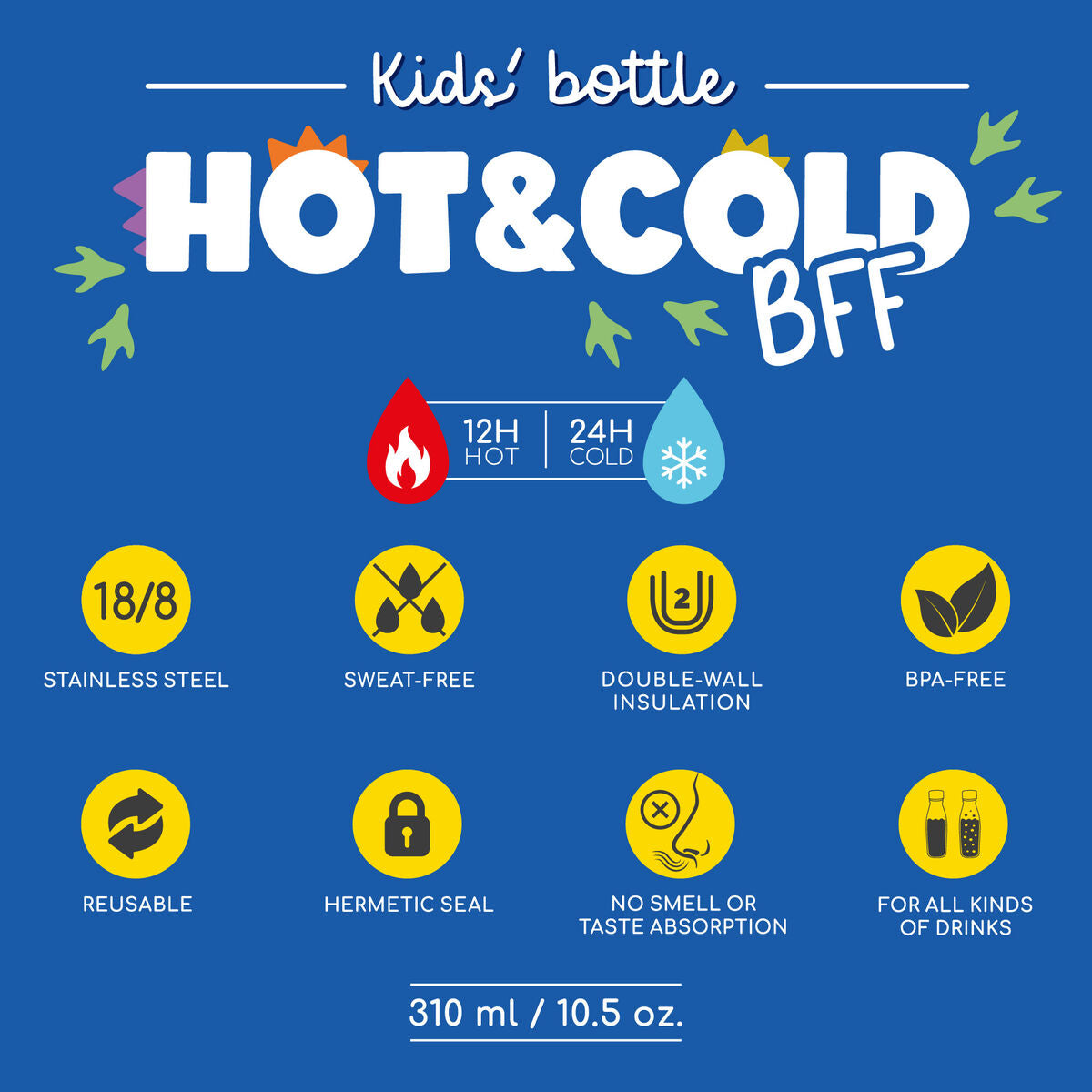 Legami - Vacuum Bottle for Kids - Dino - Hot&Cold BFF