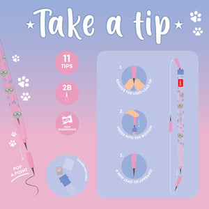 Legami - Kitty Stackable Pencil with Eraser - Take a Tip
