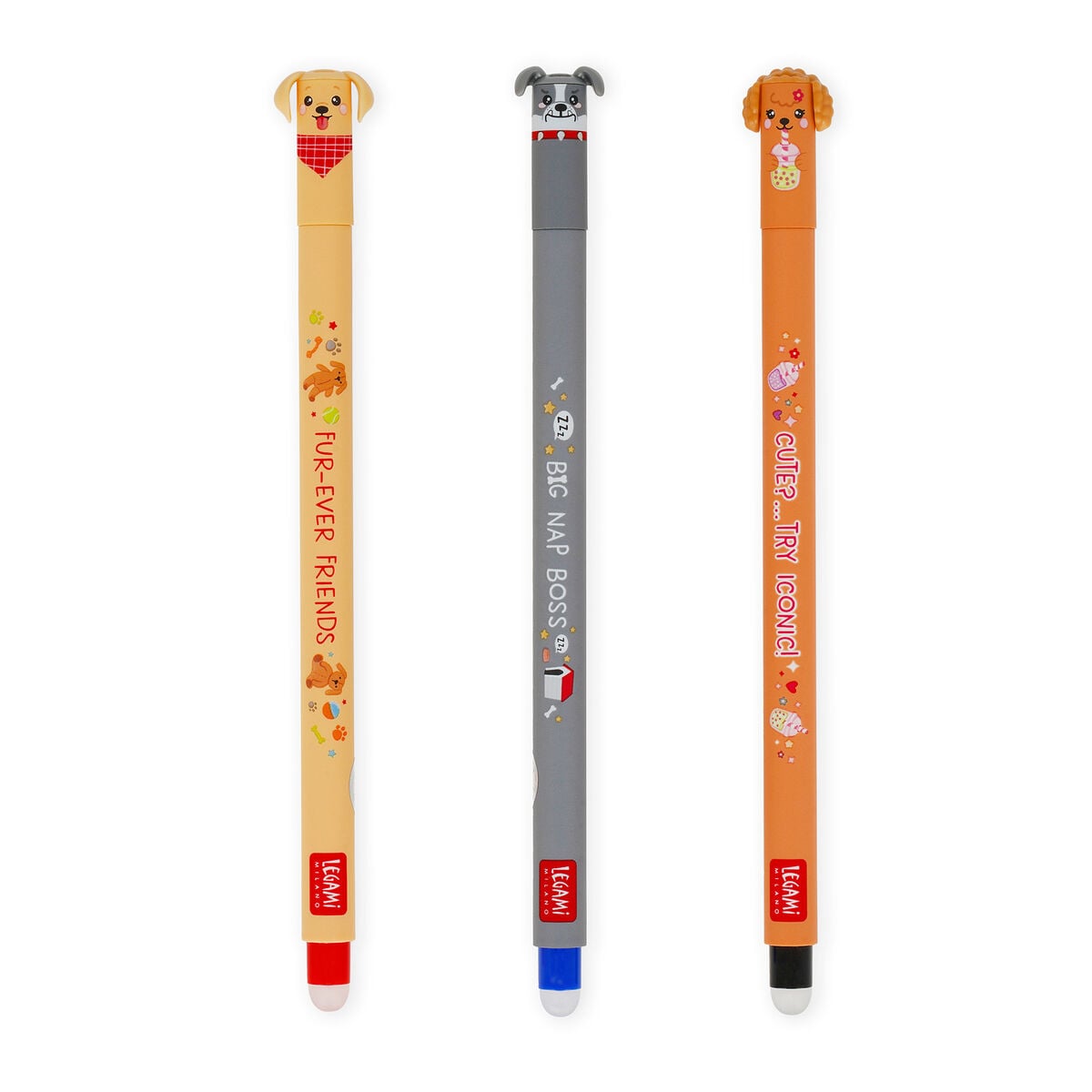 Legami - 3-piece Set Erasable Pens - Fur-ever Friends