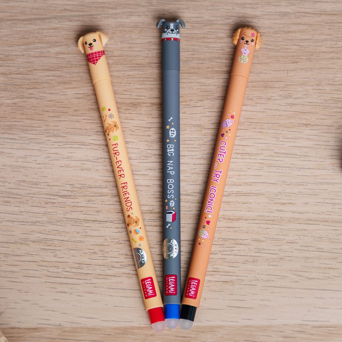 Legami - 3-piece Set Erasable Pens - Fur-ever Friends
