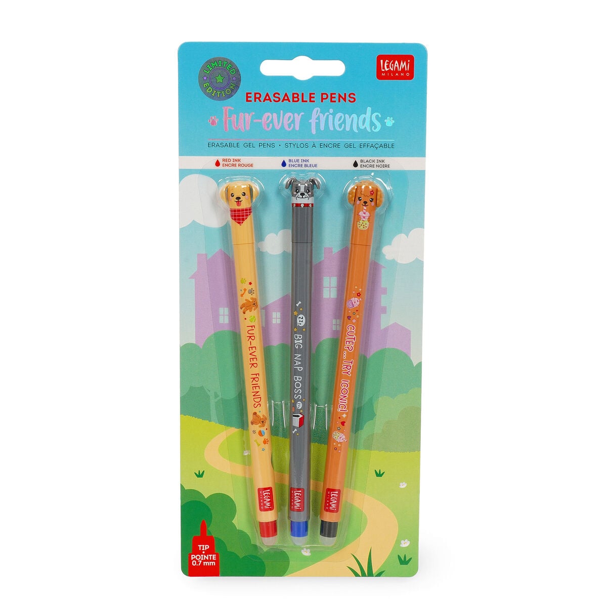 Legami - 3-piece Set Erasable Pens - Fur-ever Friends