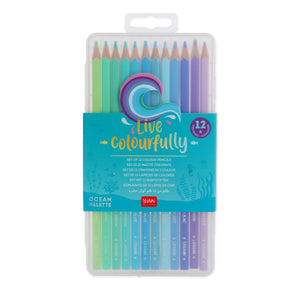 Legami - Set of 12 Colouring Pencils in Ocean Palette - Live Colourfully