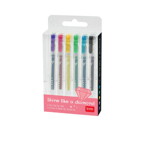 Legami - Seti 6 Glitter Gel Pens - Shine Like a Diamond