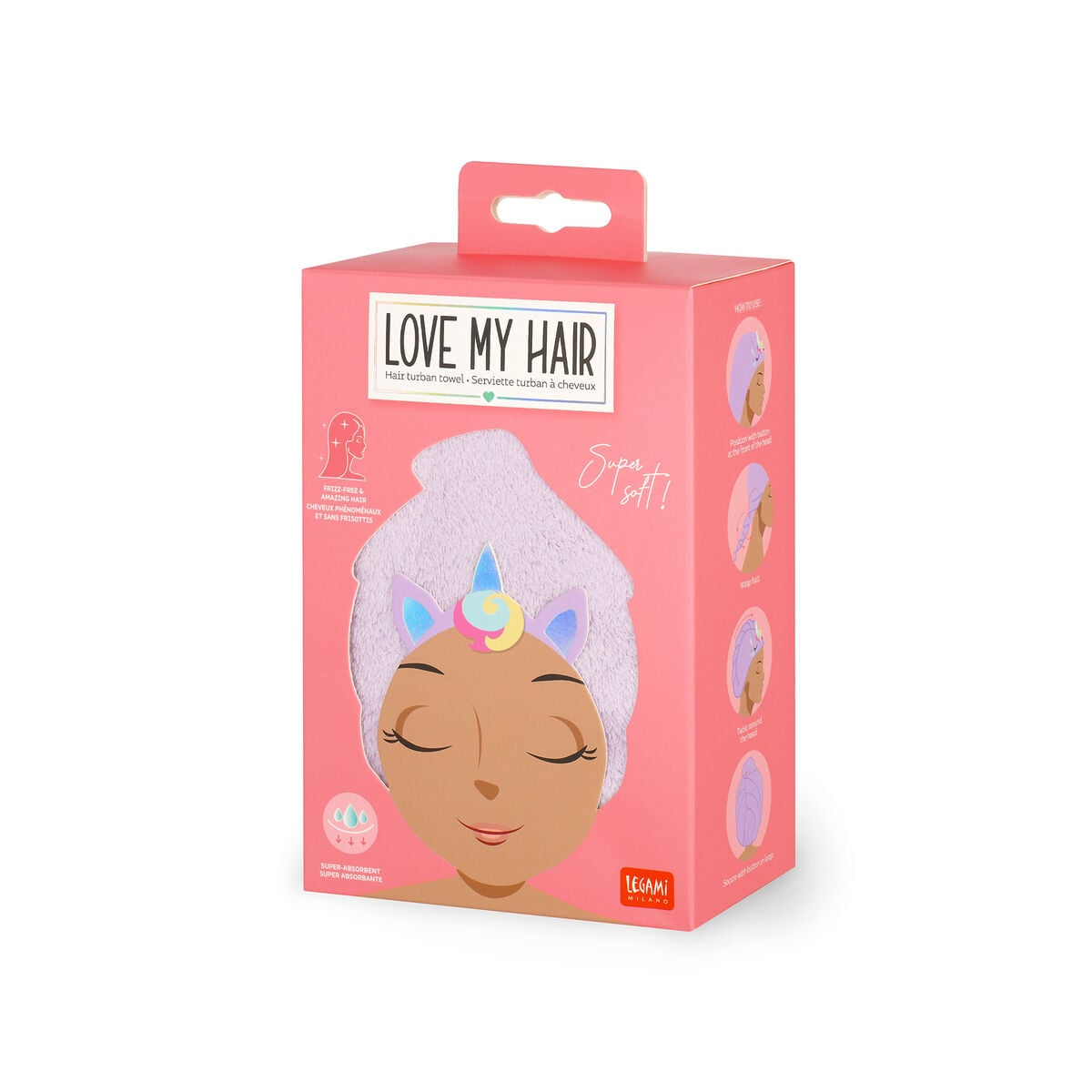 Legami - Unicorn Hair Turban Towel - Love My Hair