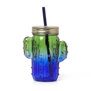 Legami - Drinking Jar ile Lid ve Straw - Cactus - Cheers