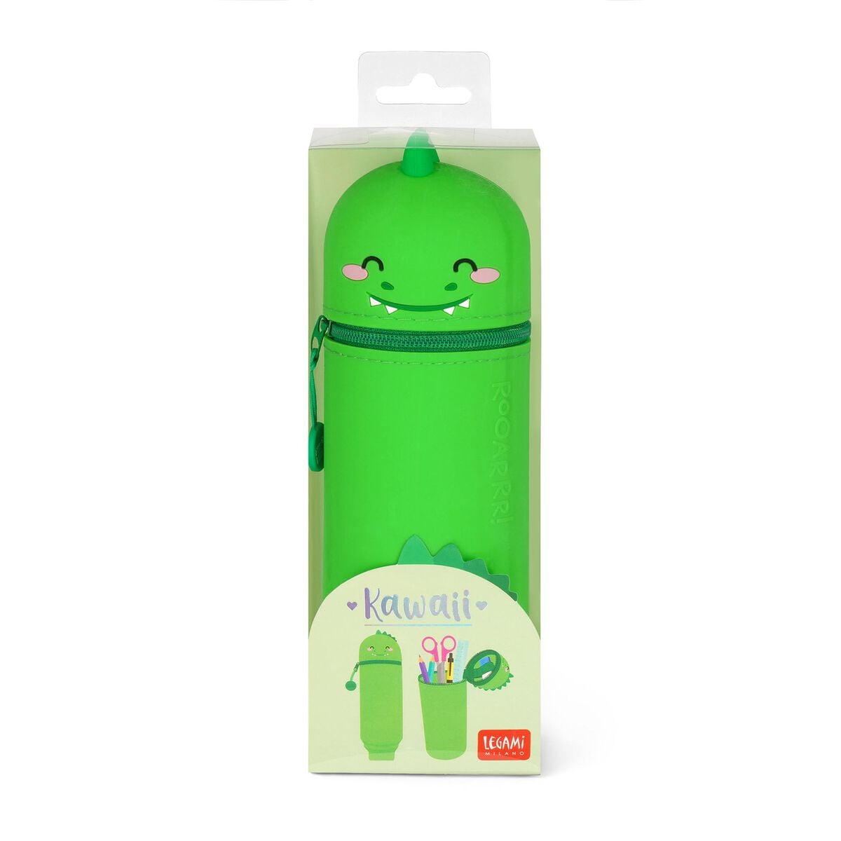Legami - Dino \"Roooarr\" 2-in-1 Silicone Pencil Case - Kawaii