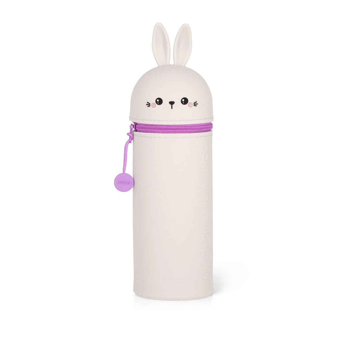 Legami - Rabbit "Don't Worry Be Hoppy" 2-in-1 Silicone Pencil Case - Kawaii