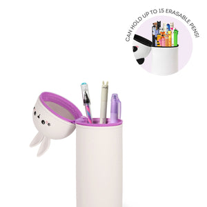 Legami - Rabbit "Don't Worry Be Hoppy" 2-in-1 Silicone Pencil Case - Kawaii