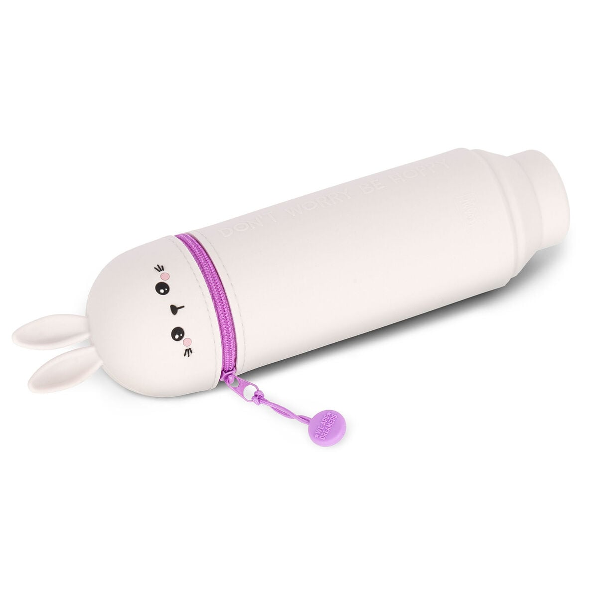 Legami - Rabbit "Don't Worry Be Hoppy" 2-in-1 Silicone Pencil Case - Kawaii