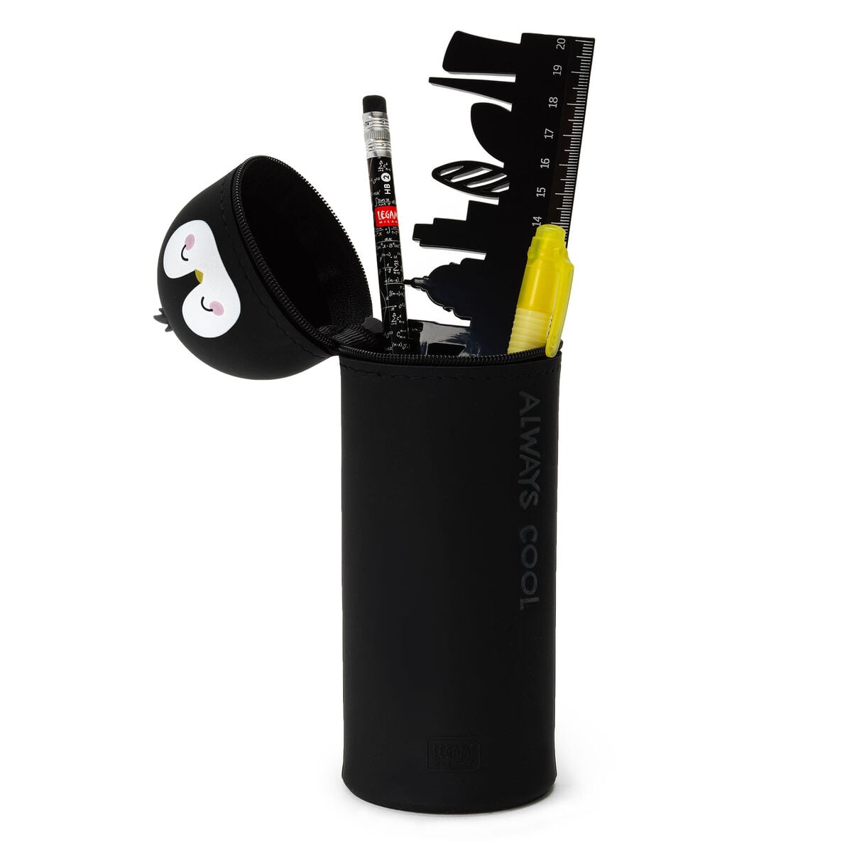 Legami - Penguin "Her Zaman Harika" 2-in-1 Silicone Kalem Kutu - Kawaii