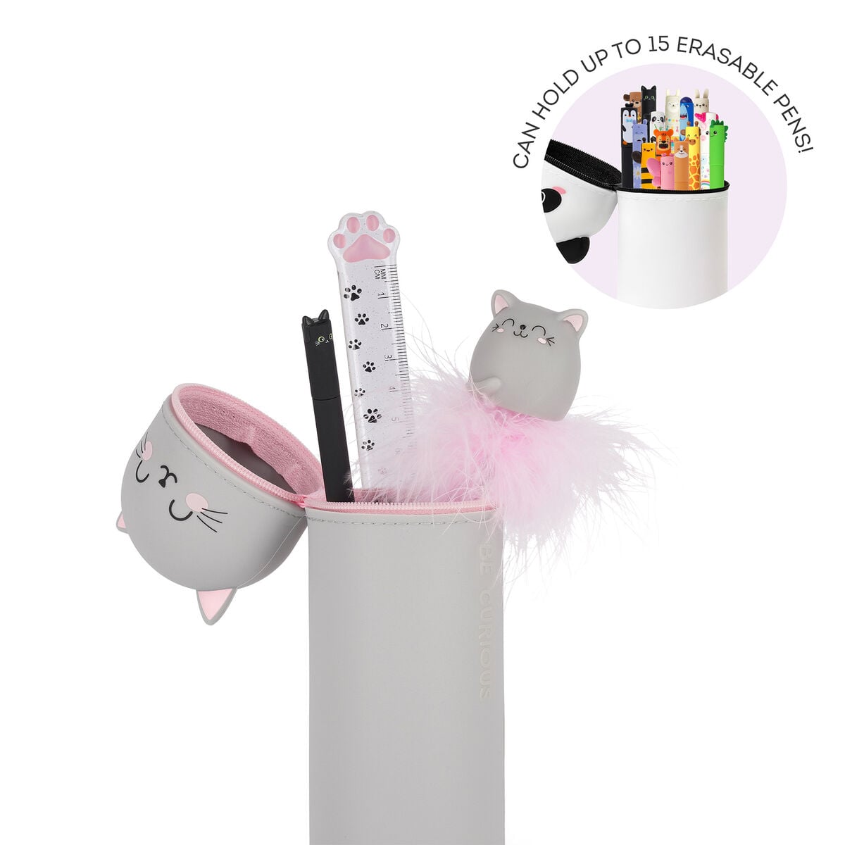 Legami - Kitty "Be Curious" 2-in-1 Silicone Kalem Kutu - Kawaii