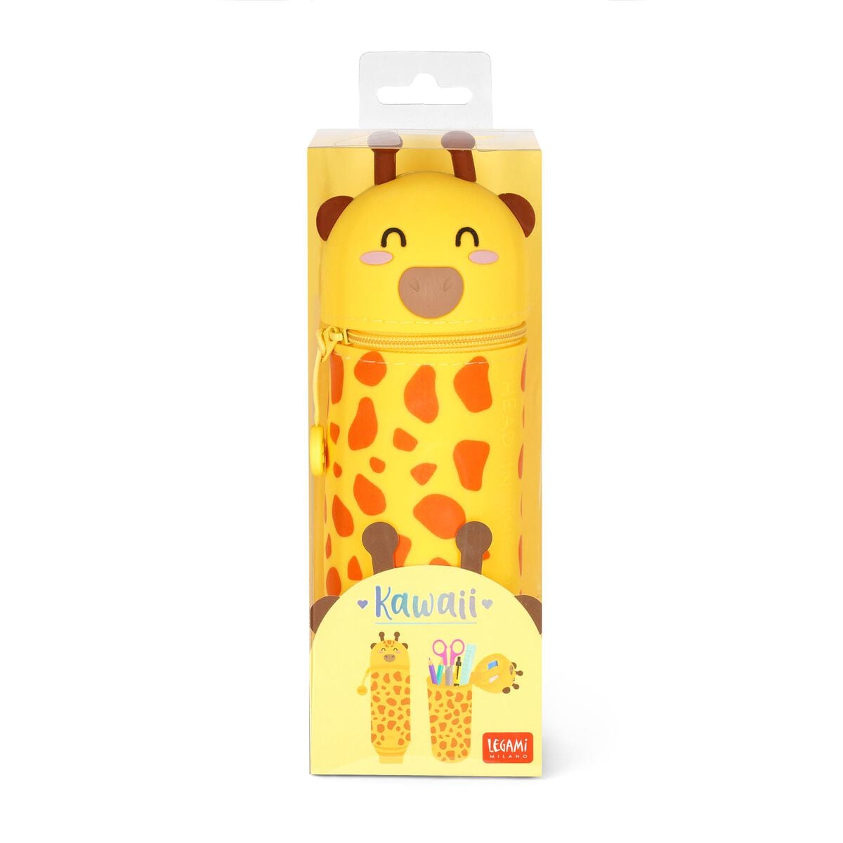 Legami - Giraffe "Head In Clouds" 2-in-1 Silicone Pencil Case - Kawaii