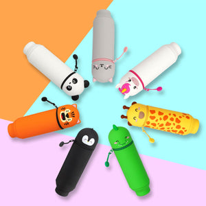 Legami - Tiger "Grrreat Adventures" 2-in-1 Silicone Pencil Case - Kawaii