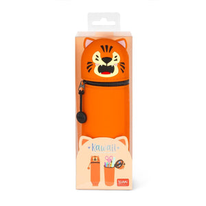 Legami - Tiger "Grrreat Adventures" 2-in-1 Silicone Pencil Case - Kawaii