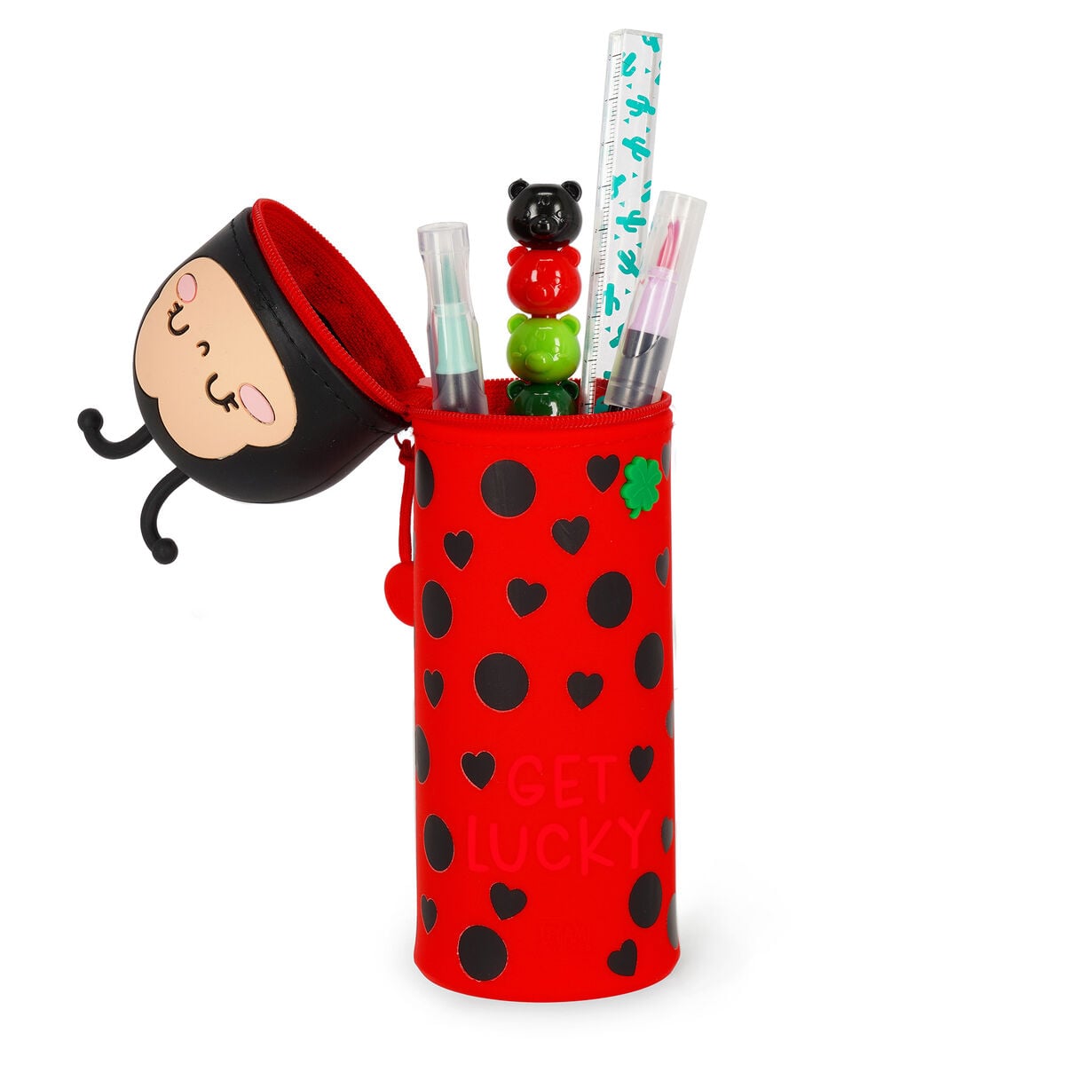 Legami - Uğurböceği "Şans Getir" 2-in-1 Silicone Kalem Kutu - Kawaii