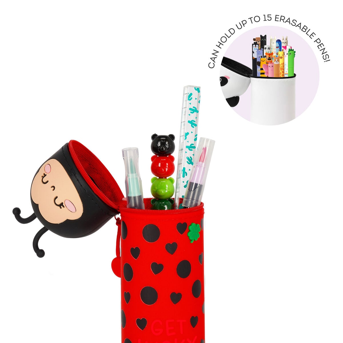 Legami - Uğurböceği "Şans Getir" 2-in-1 Silicone Kalem Kutu - Kawaii