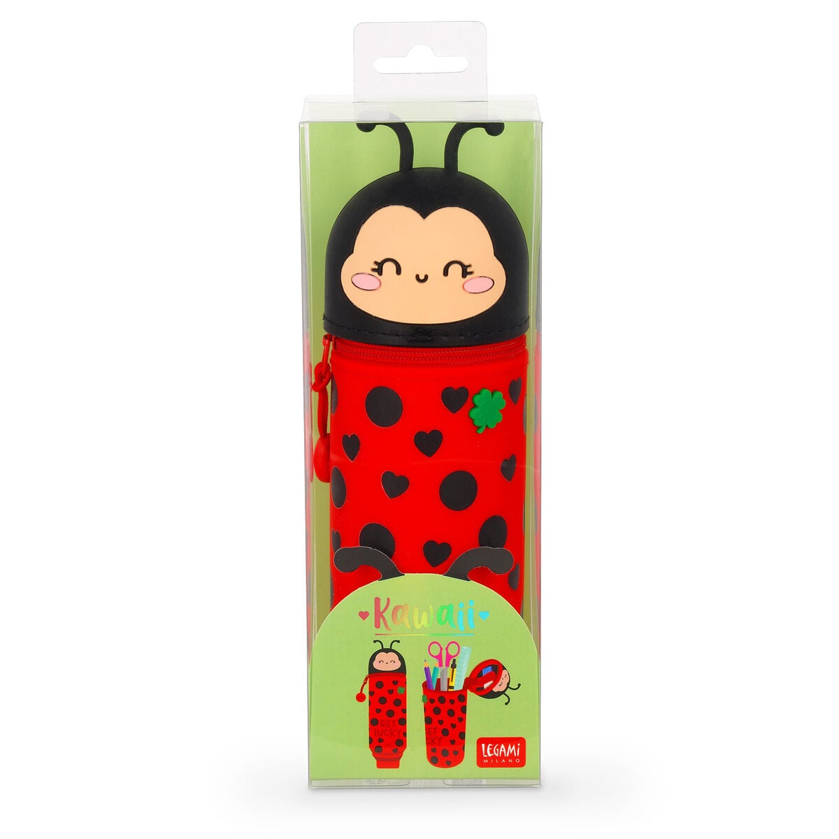 Legami - Uğurböceği "Şans Getir" 2-in-1 Silicone Kalem Kutu - Kawaii