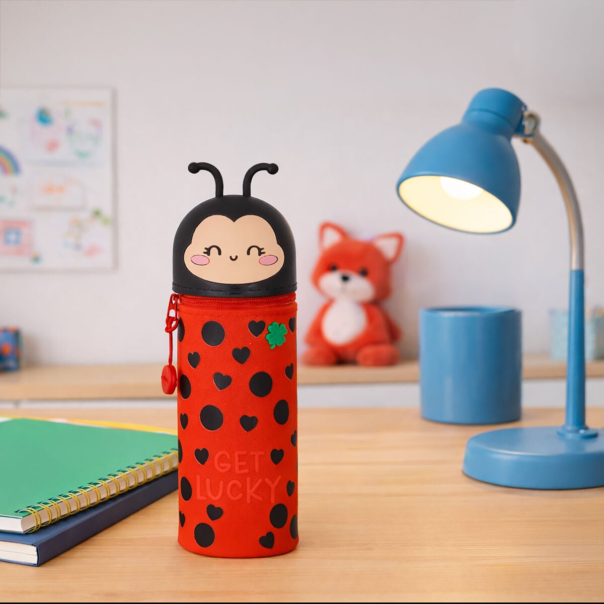 Legami - Uğurböceği "Şans Getir" 2-in-1 Silicone Kalem Kutu - Kawaii