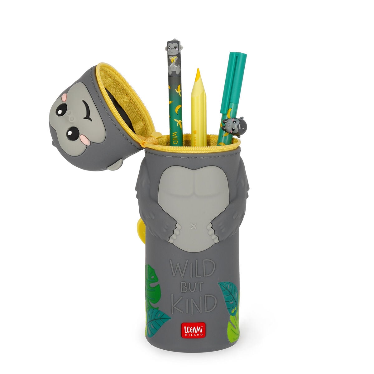 Legami - Gorilla "Wild but Kind" 2-in-1 Silicone Kalem Kutu - Kawaii