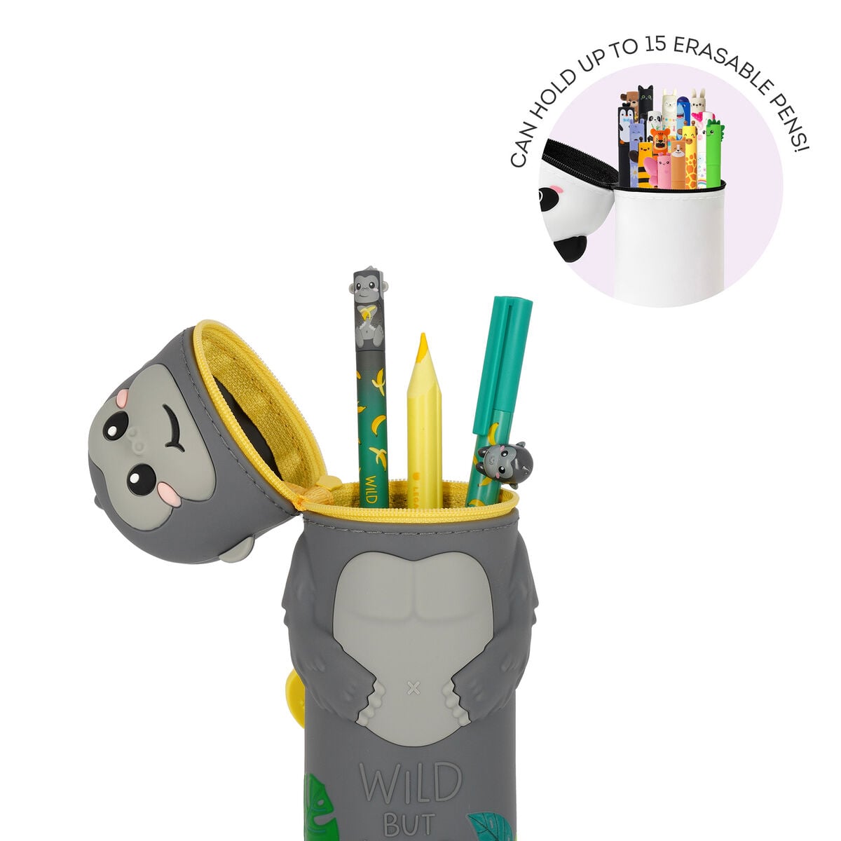 Legami - Gorilla "Wild but Kind" 2-in-1 Silicone Kalem Kutu - Kawaii