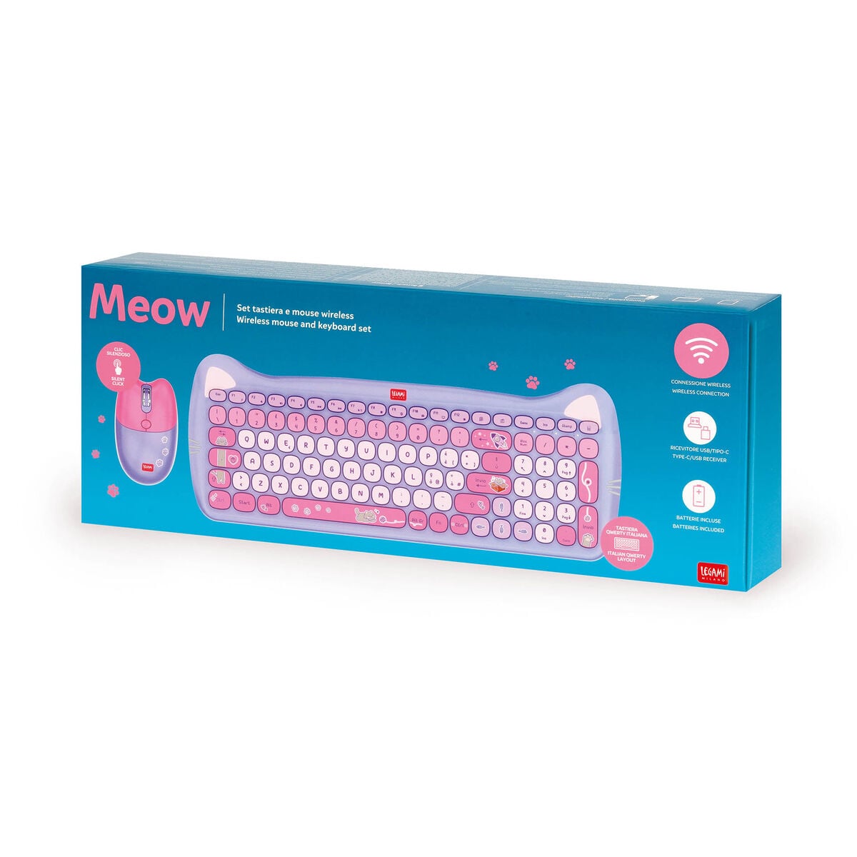 Legami - Kablosuz Fare ve Keyboard Seti - Meow