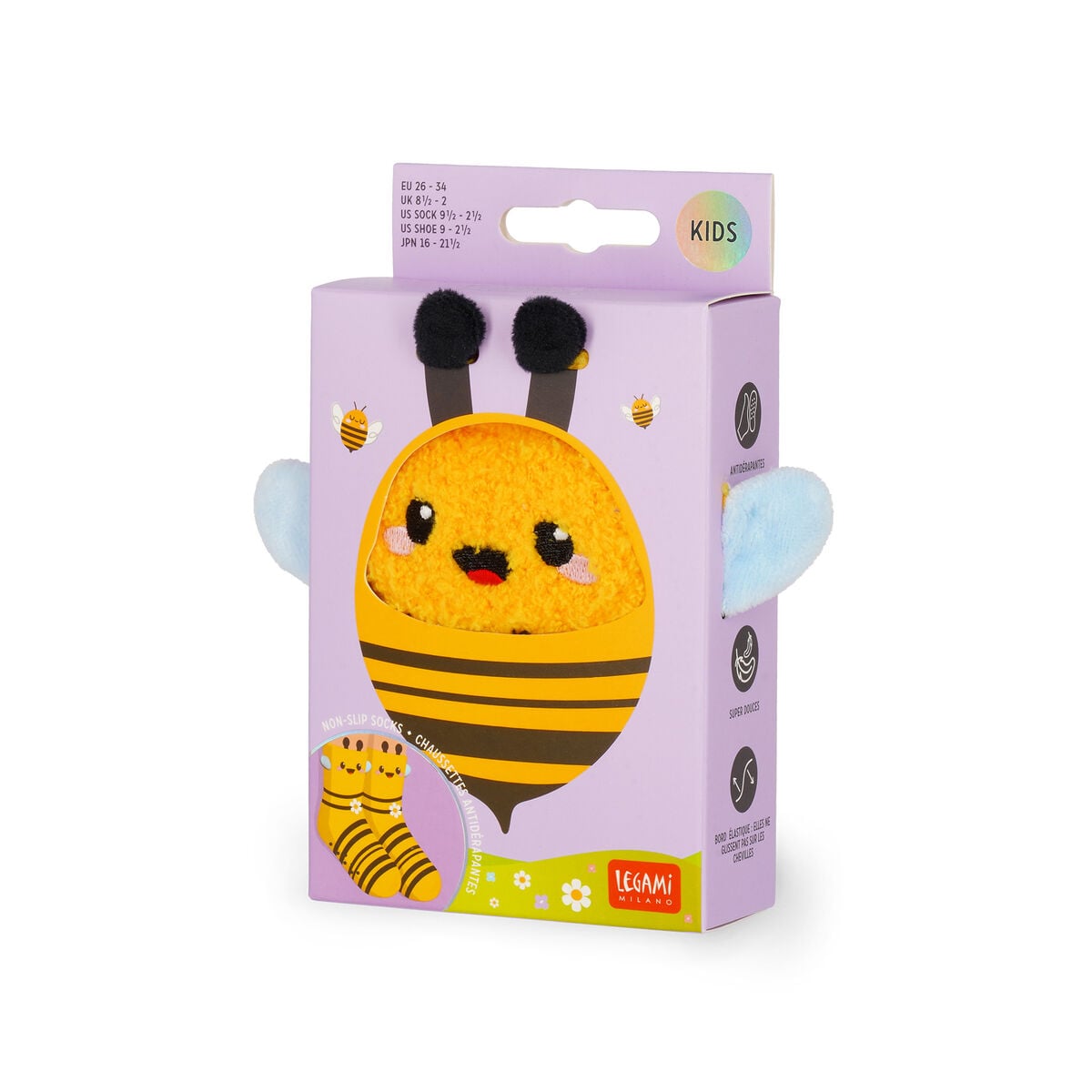 Legami - Non-slip Bee Kids Socks - It's a Match!