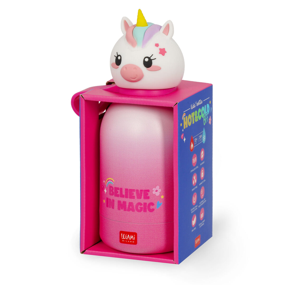 Legami - Vacuum Bottle for Kids - Unicorn - Hot&Cold BFF
