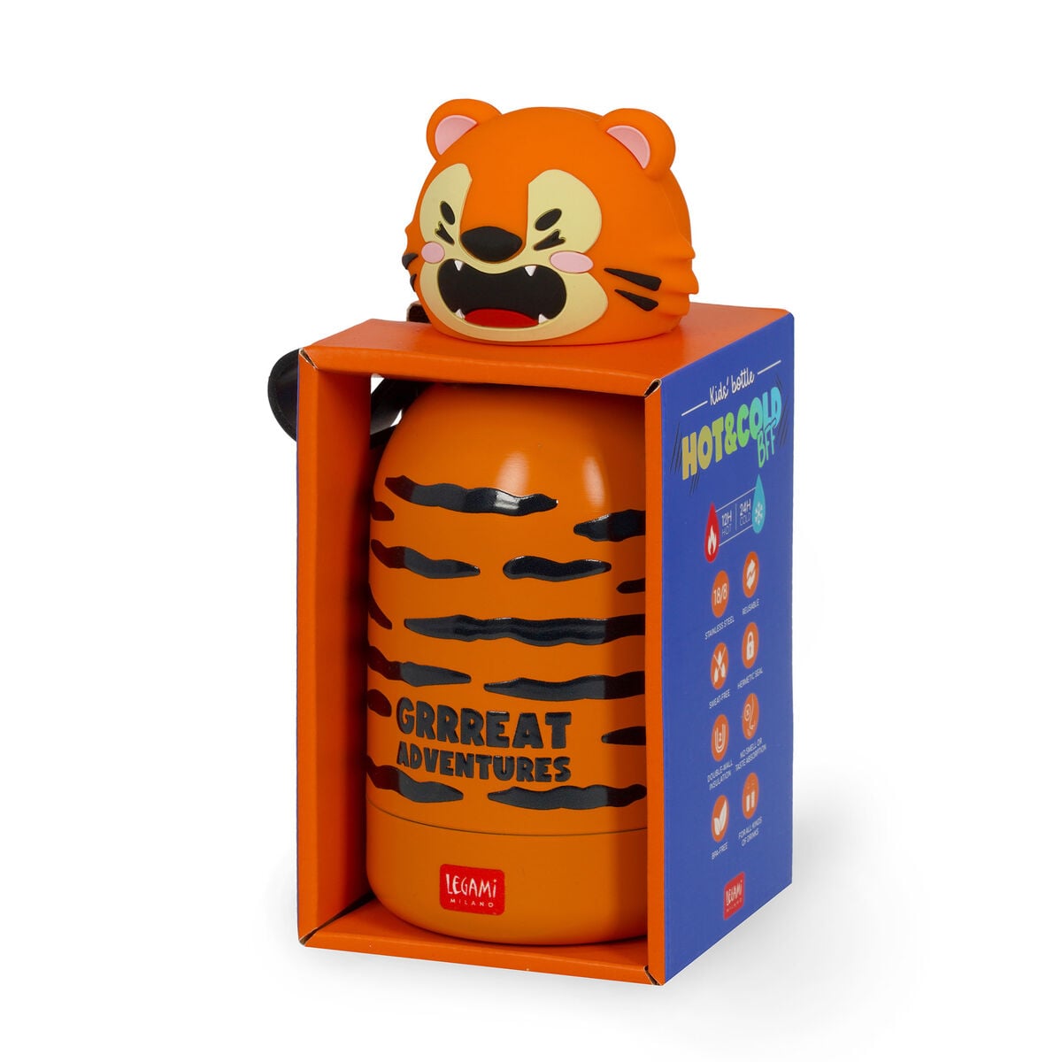 Legami - Vakum Şişe Çocuklar İçin - Tiger - Hot&Cold BFF