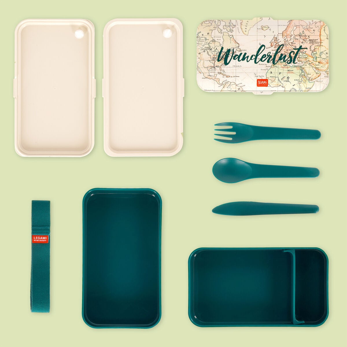 Legami - 1200 ml Bento Lunch Box - Travel - Bento Lunch Box