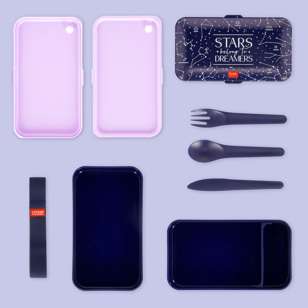 Legami - 1200 ml Bento Lunch Box - Stars - Bento Lunch Box