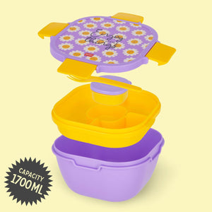 Legami - 1700 ml Bento Yemek Kutusu - Daisy - Bento Yemek Kutusu