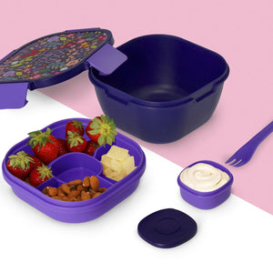 Legami - 1700 ml Bento Lunch Box - Flowers - Bento Lunch Box