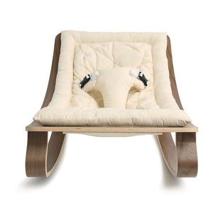 Charlie Crane LEVO Baby Rocker - Walnut + Organic White-Rockers-No Toy Arch- | Natural Baby Shower
