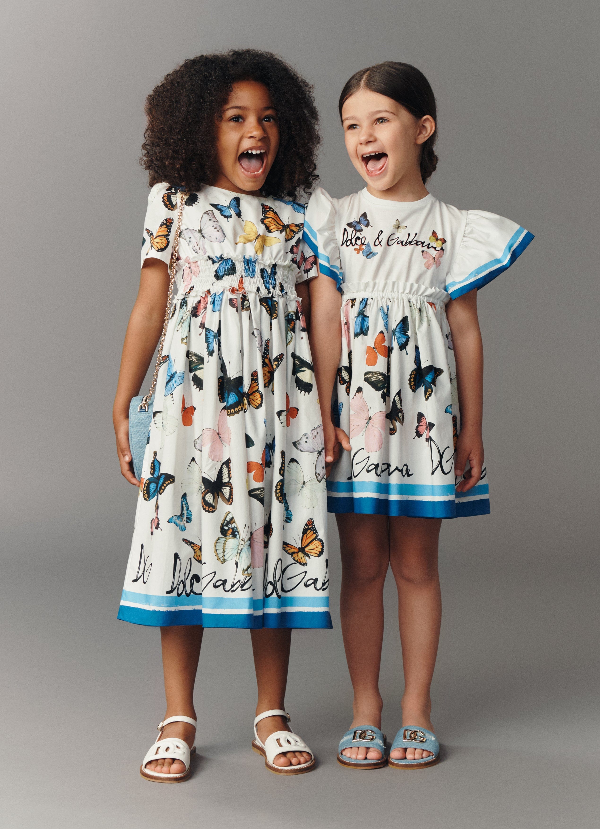 Dolce & Gabbana Girls Butterfly Print Skirt in Multicolour