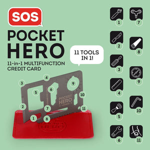 Legami - Stainless Steel 11-in-1 Credit Kartı Multi-Tool - SOS Pocket Hero