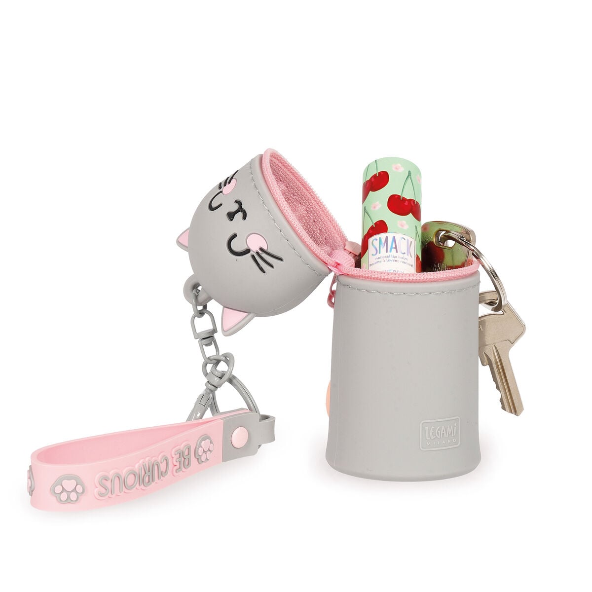 Legami - Kitty Coin Purse with Keychain - Mini Kawaii
