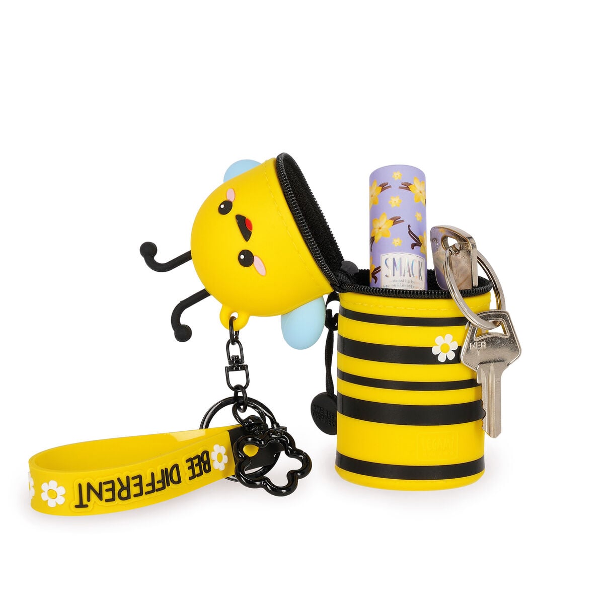 Legami - Bee Coin Purse with Keychain - Mini Kawaii