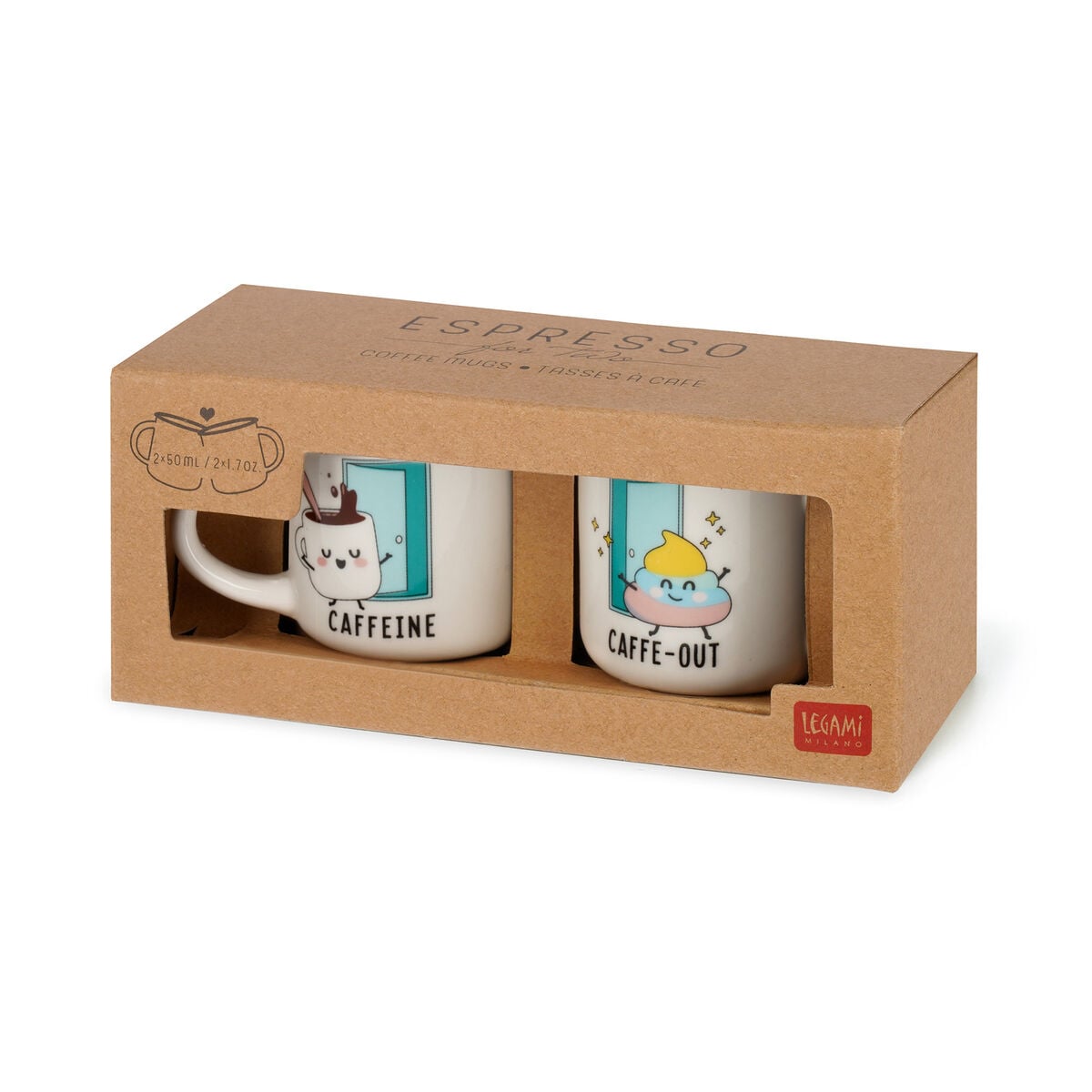 Legami - Set of 2 Coffee Cups - Poo - Espresso Two