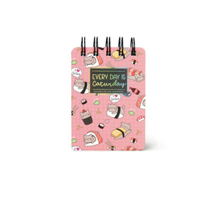 Legami - Lined Notebook with Illustrated Hard Cover - Sushi Cat - Jotter - Spiral-Bound