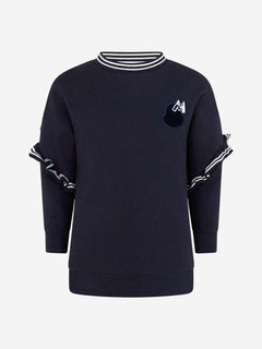 Moncler Enfant Moncler Girls Cotton Sweater in Navy