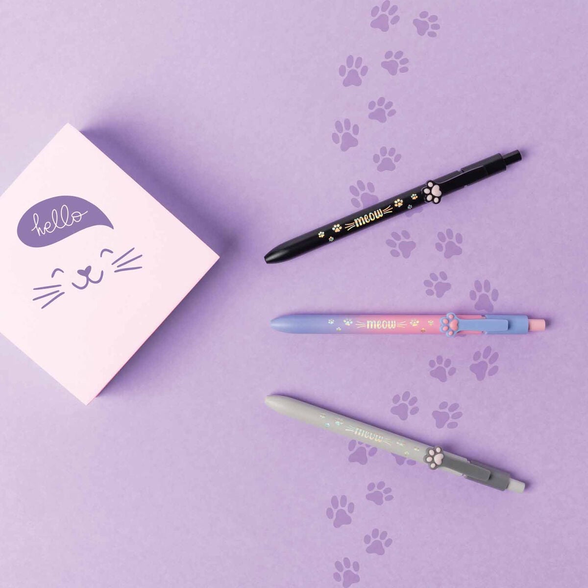 Legami - Kitty-Themed Ballpoint Kalem - Black Ink - Meow