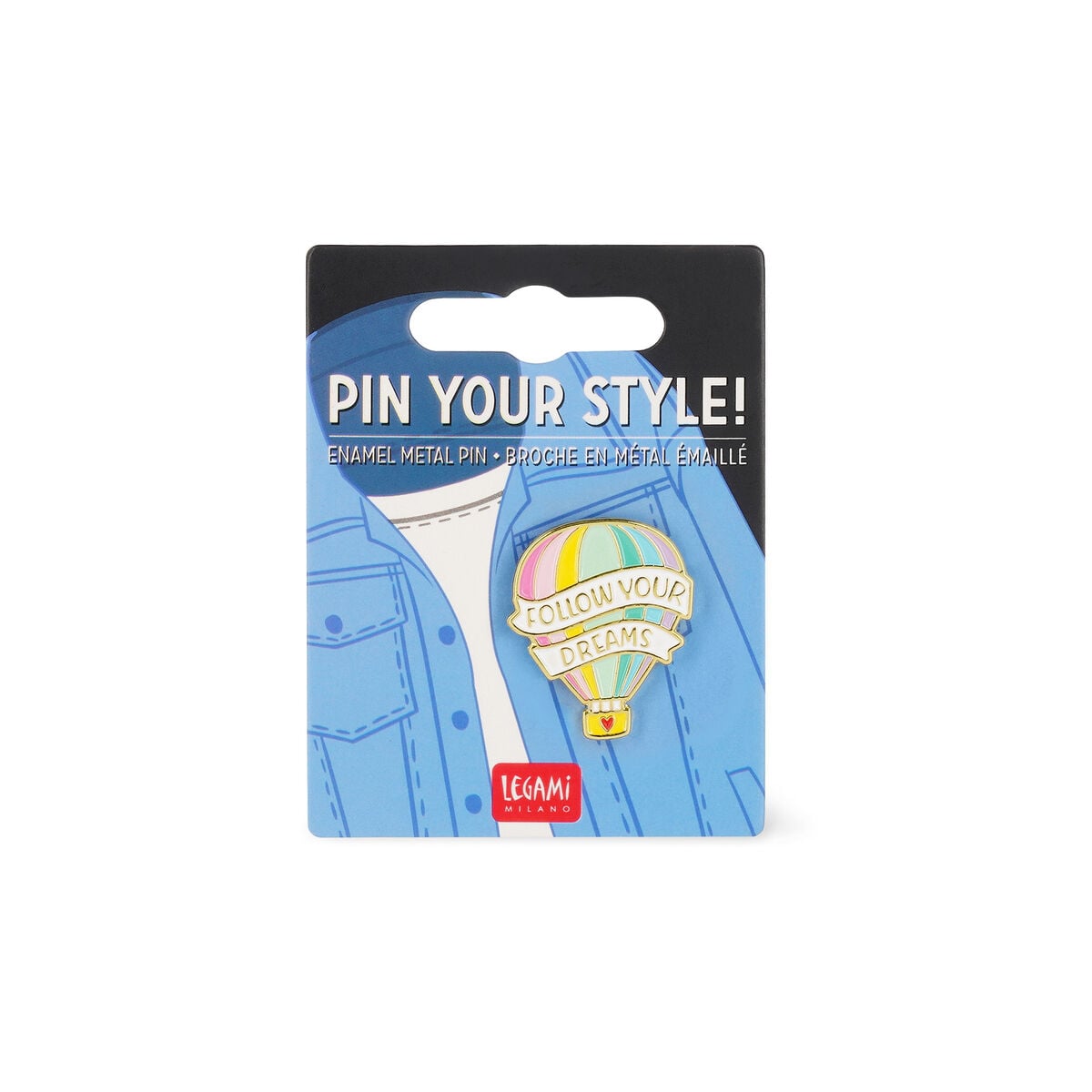 Legami - Hot Air Balloon Enamel Metal Pin - Pin Your Style!