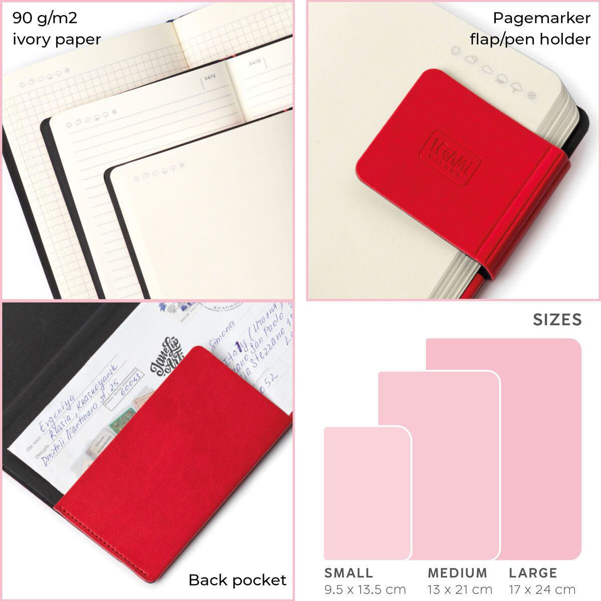 Legami - Lined Defter ile Monochrome Yumuşak Kılıf - Bougainvillea - My Defter