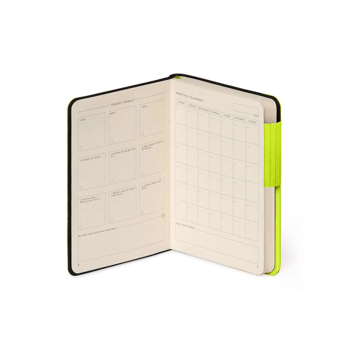 Legami - Defter ile Blank Pages ve Monochrome Yumuşak Kılıf - Chartreuse - My Defter