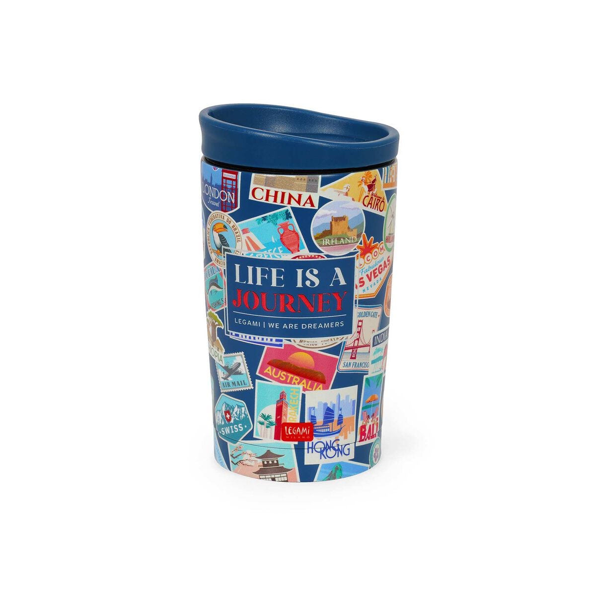 Legami - 275 ml Vakum Tumbler - Seyahat Stickers - Sıcak ve Soğuk