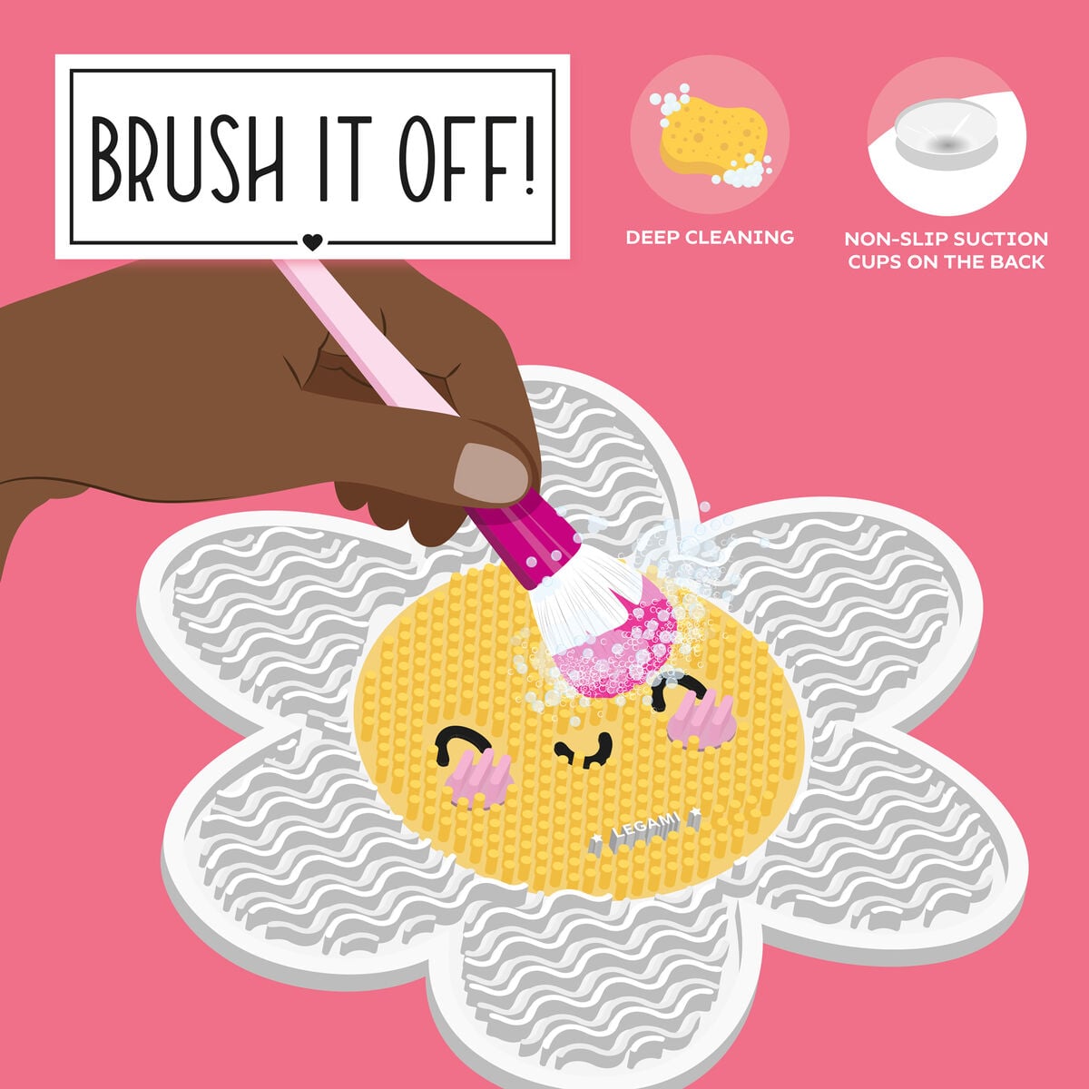 Legami - Daisy Makeup Brush Temizleme Mat - Brush it Off!