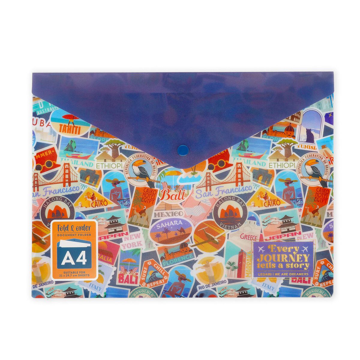 Legami - Document Folder - Fold & Order - Travel Stickers