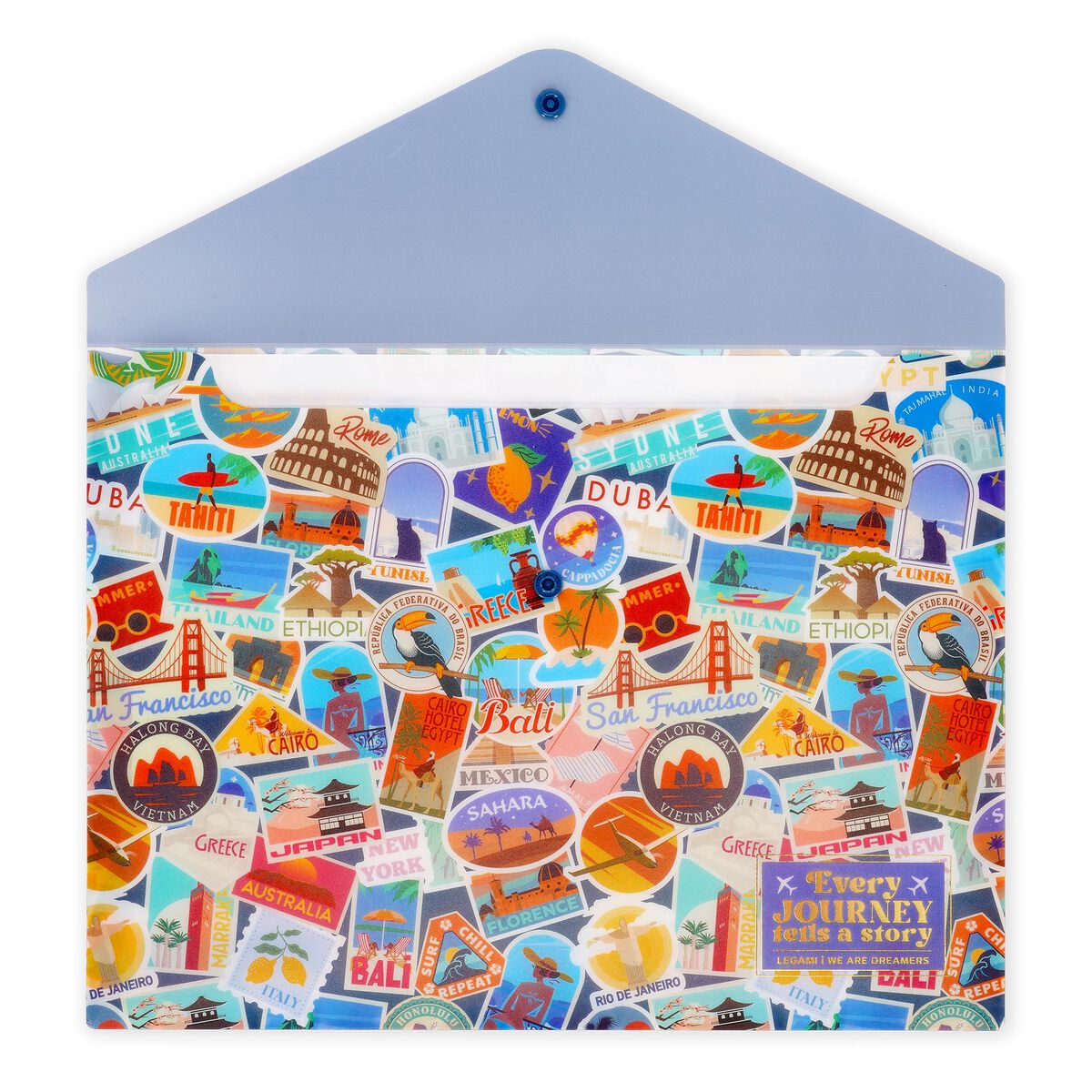 Legami - Document Folder - Fold & Order - Travel Stickers
