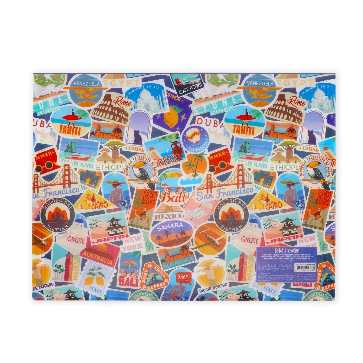 Legami - Document Folder - Fold & Order - Travel Stickers
