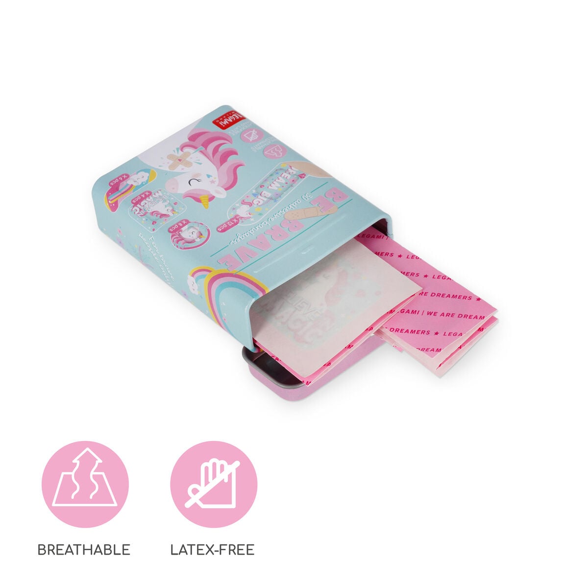 Legami - 30 Tek Boynuzlu At Printed Plasters - Be Brave